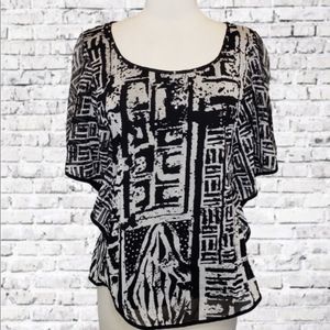 Black and white blouse